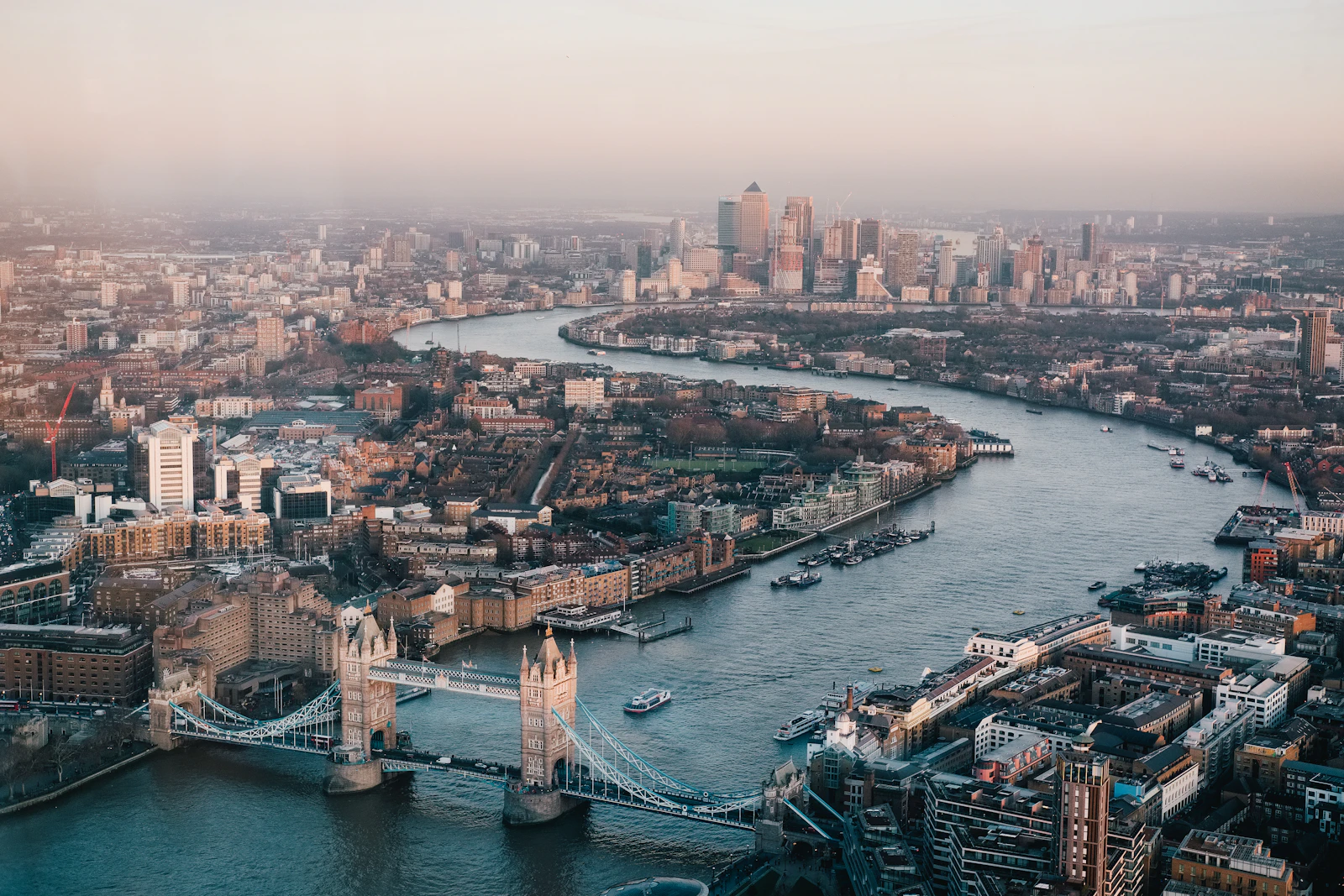 Aerial view of London skyline during daytime