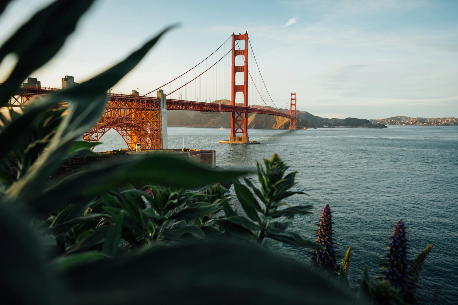 Golden Gate Bridge emerging from fog in San Francisco
