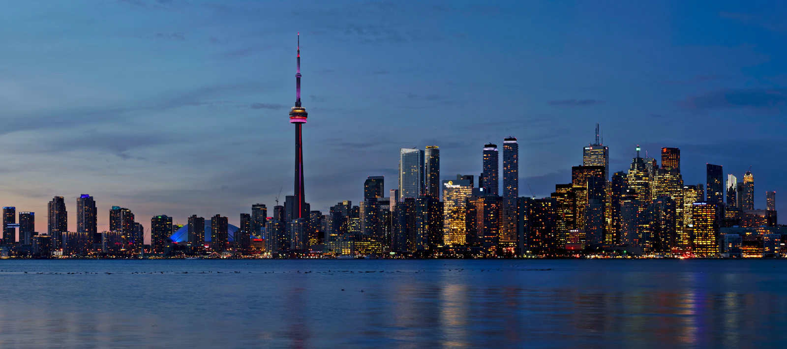 Toronto skyline with CN Tower rising above the waterfront