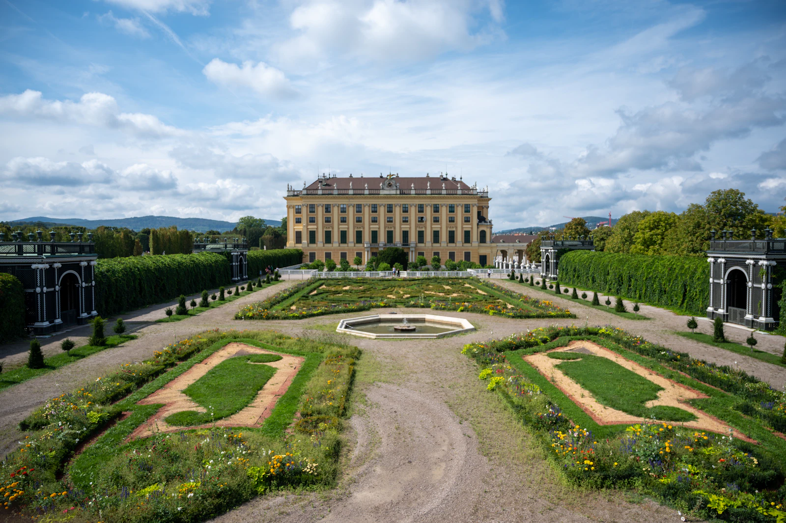 Schonbrunn Palace with grand garden in Vienna