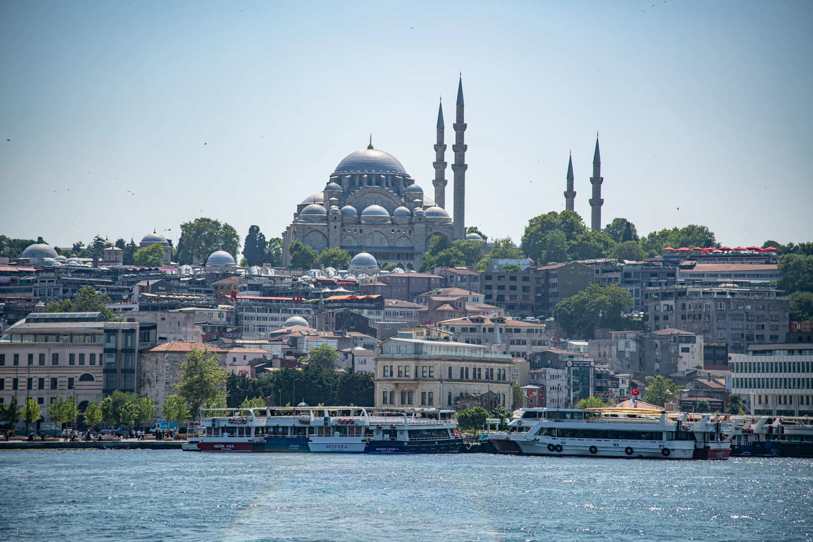 Istanbul skyline with mosque at sunset